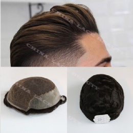 Men Toupees Human Hair Durable Hairpieces Lace and PU