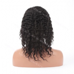 Lace Front Wig Indian Remy 12inches 1# deep wave