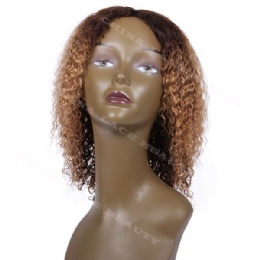 Machine weft made wigs jerry curl
