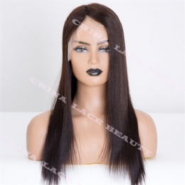 360 Lace Wig, 16in Brown Hair, Straight